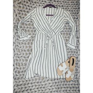 Stripped drawstring dress